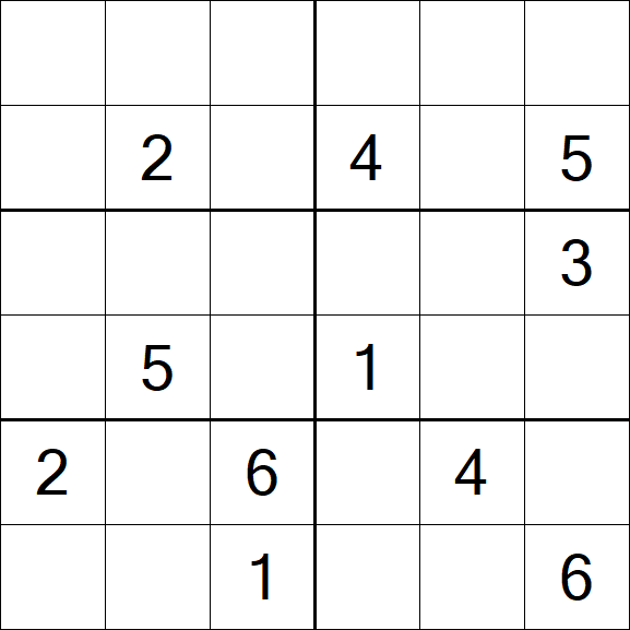 Sudoku 6x6 - Medium