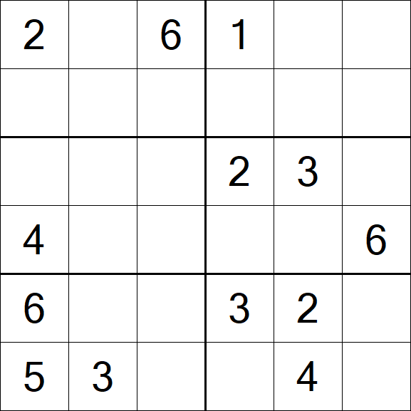 Sudoku 6x6 - Medium