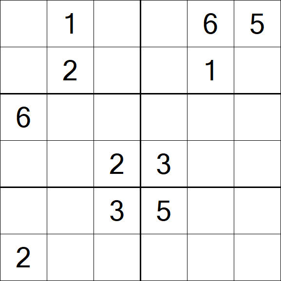 Sudoku 6x6 - Moyen