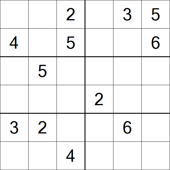 Sudoku 6x6 - Medium