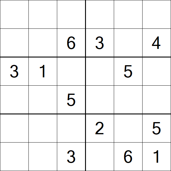 Sudoku 6x6 - Medium