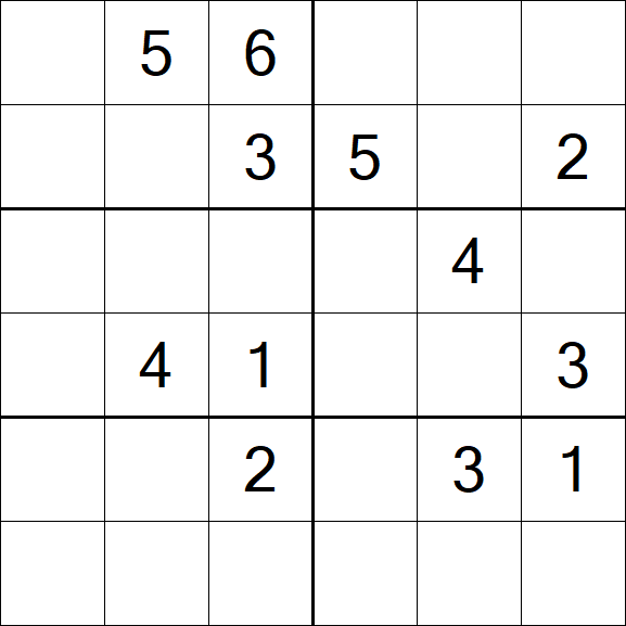 Sudoku 6x6 - Medium