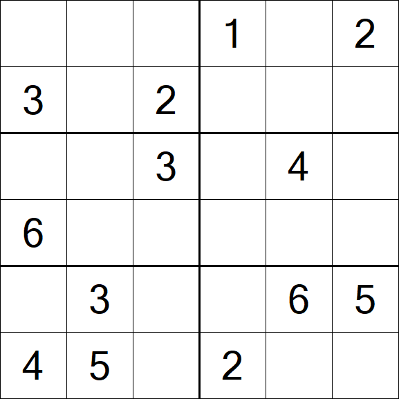 Sudoku 6x6 - Medium