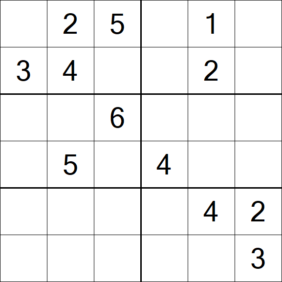 Sudoku 6x6 - Medium
