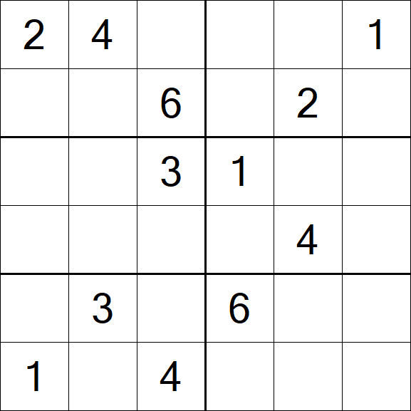 Sudoku 6x6 - Medium