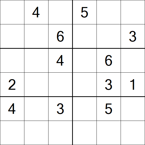 Sudoku 6x6 - Medium