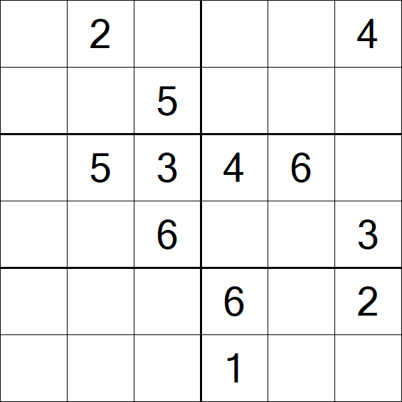 Sudoku 6x6 - Medium