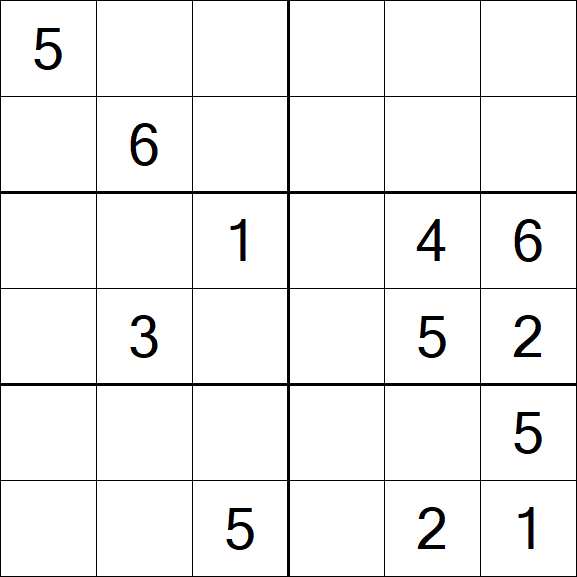 Sudoku 6x6 - Medium