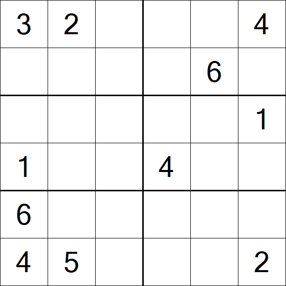 Sudoku 6x6 - Medium