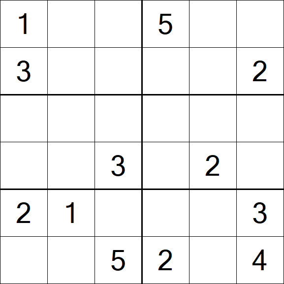 Sudoku 6x6 - Medium