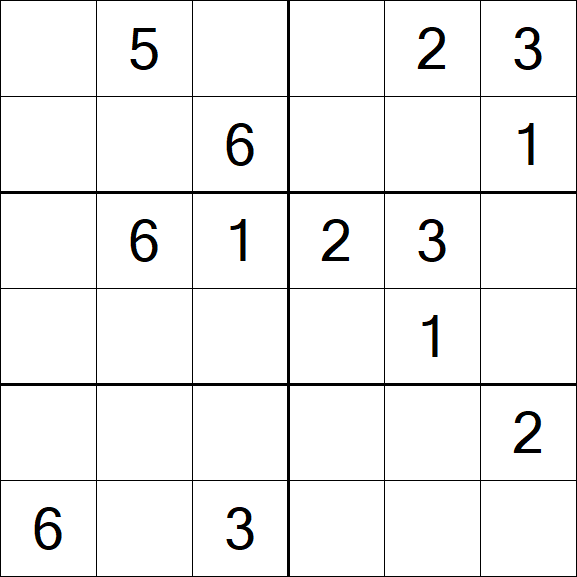 Sudoku 6x6 - Medium