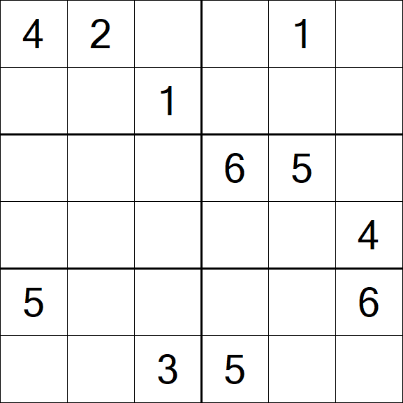Sudoku 6x6 - Medium