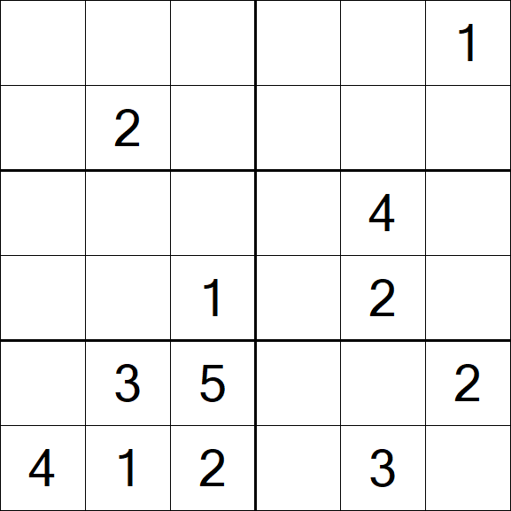 Sudoku 6x6 - Medium