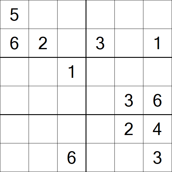 Sudoku 6x6 - Medium