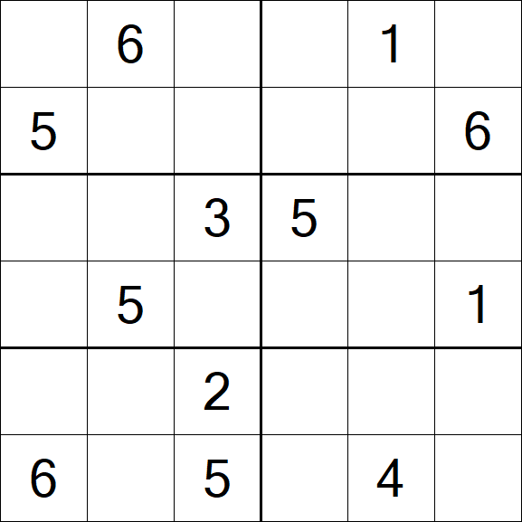 Sudoku 6x6 - Mittel