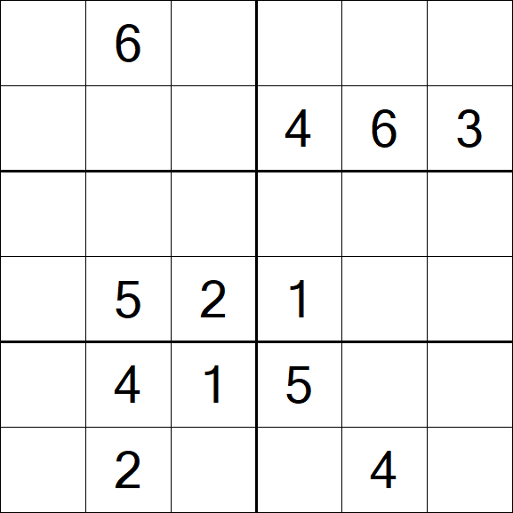 Sudoku 6x6 - Medium