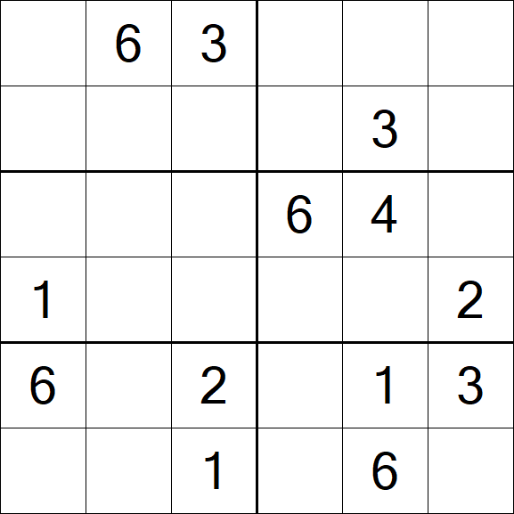 Sudoku 6x6 - Medium