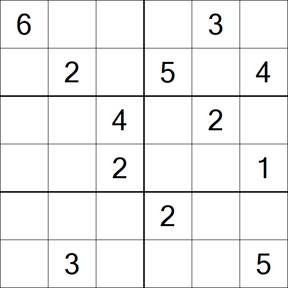 Sudoku 6x6 - Medium