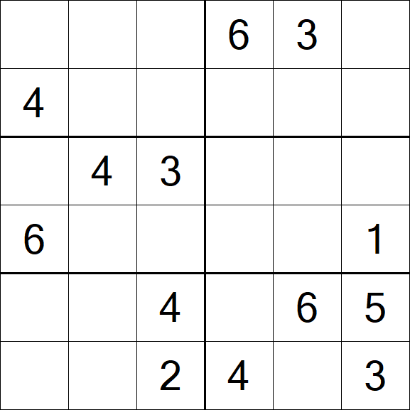 Sudoku 6x6 - Medium