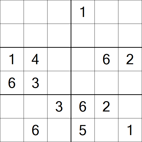 Sudoku 6x6 - Medium