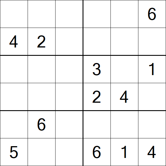 Sudoku 6x6 - Medium
