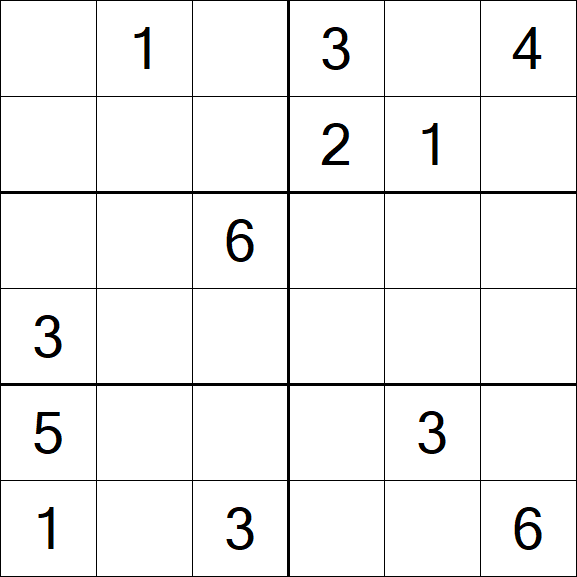 Sudoku 6x6 - Medium
