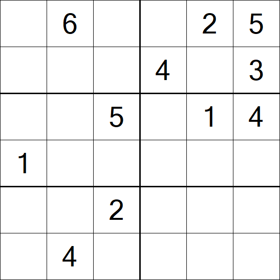 Sudoku 6x6 - Medium