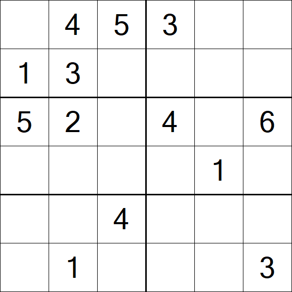 Sudoku 6x6 - Medium