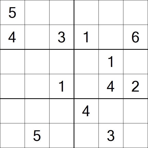 Sudoku 6x6 - Medium