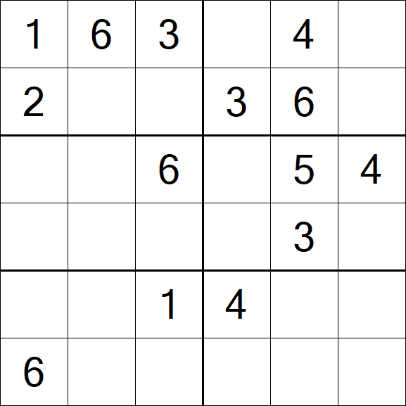 Sudoku 6x6 - Medium