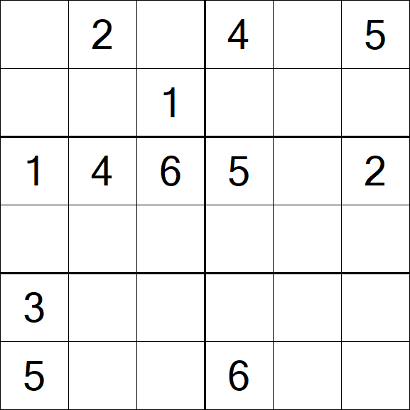 Sudoku 6x6 - Medium