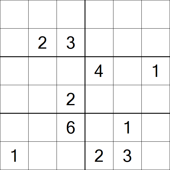 Sudoku 6x6 - Medium