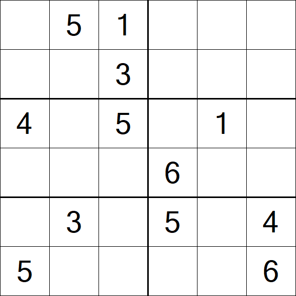 Sudoku 6x6 - Medium