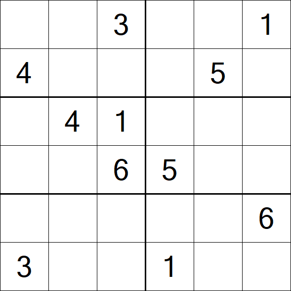 Sudoku 6x6 - Medium