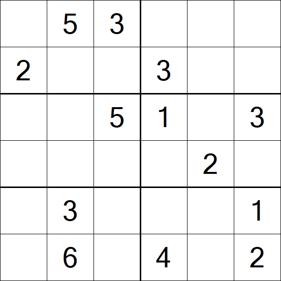 Sudoku 6x6 - Medium