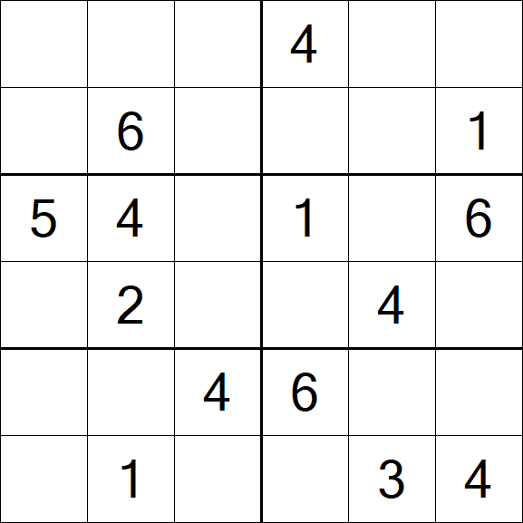 Sudoku 6x6 - Medium