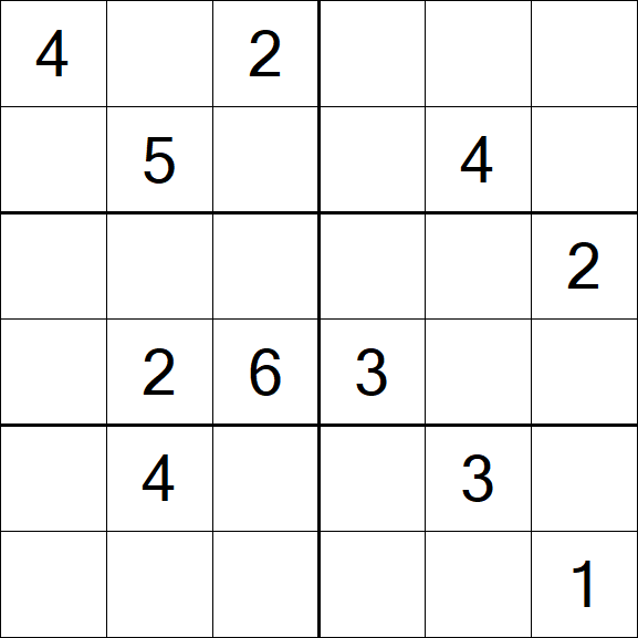 Sudoku 6x6 - Medium