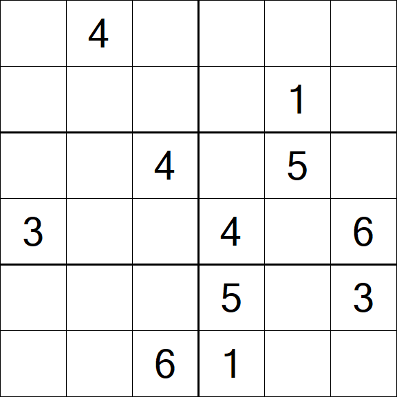 Sudoku 6x6 - Mittel