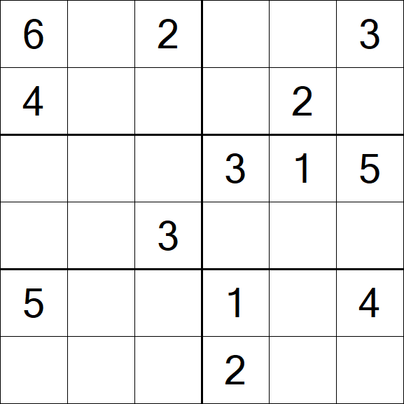 Sudoku 6x6 - Medium