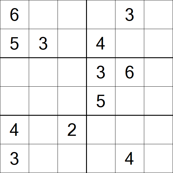 Sudoku 6x6 - Medium