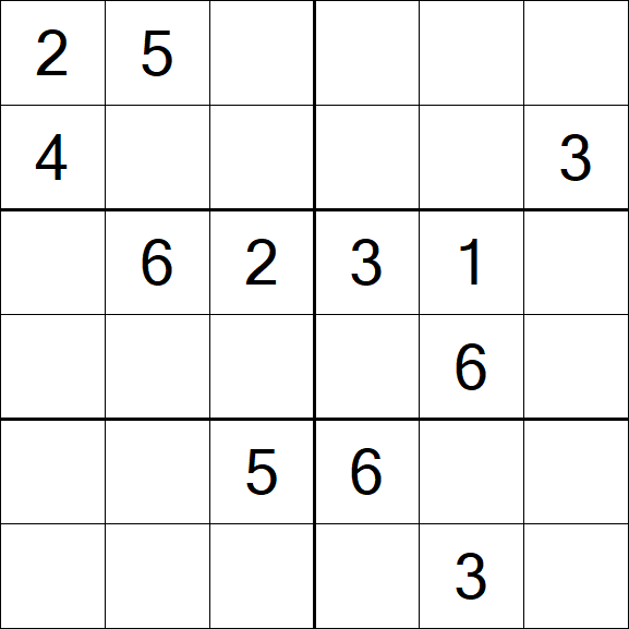 Sudoku 6x6 - Medium