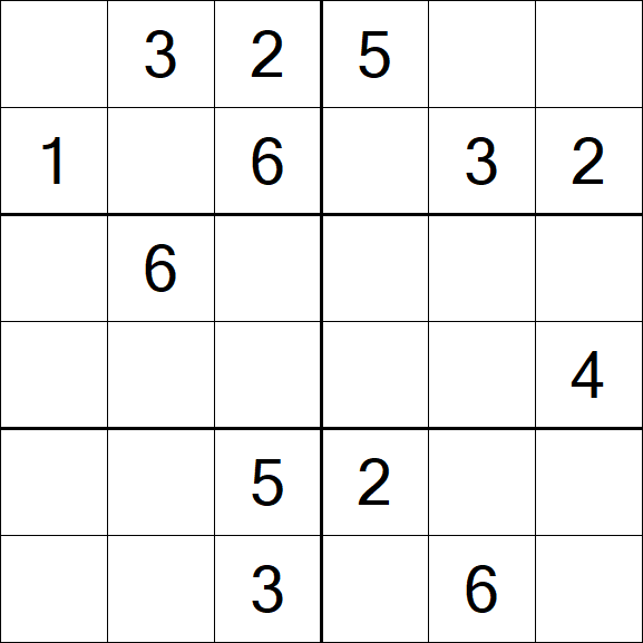 Sudoku 6x6 - Medium