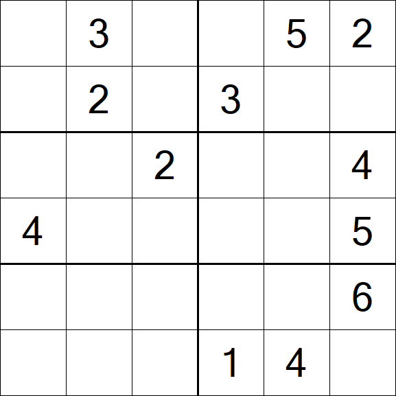 Sudoku 6x6 - Medium