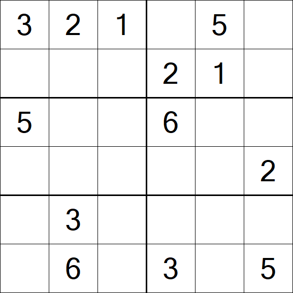 Sudoku 6x6 - Medium