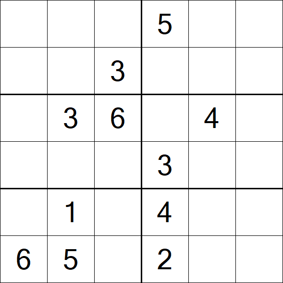 Sudoku 6x6 - Medium