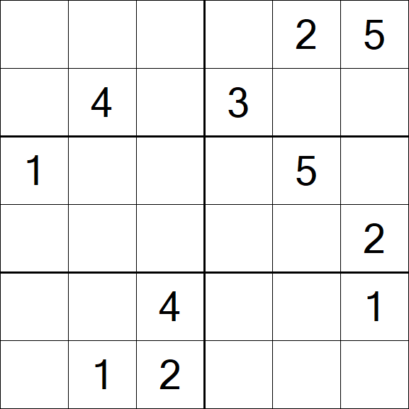 Sudoku 6x6 - Medium