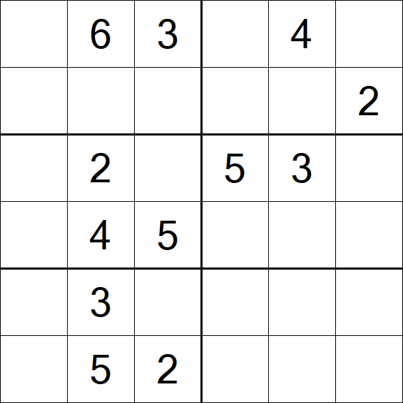 Sudoku 6x6 - Medium