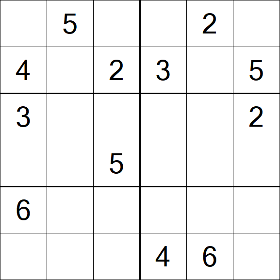 Sudoku 6x6 - Moyen