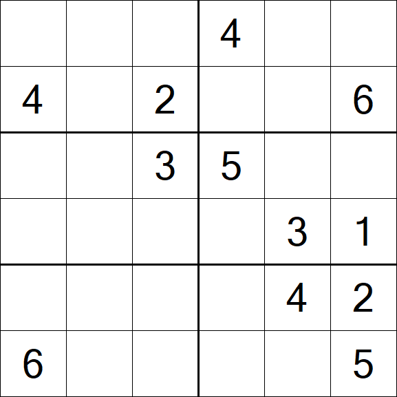 Sudoku 6x6 - Moyen