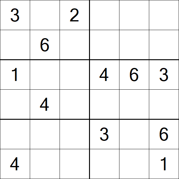 Sudoku 6x6 - Medium